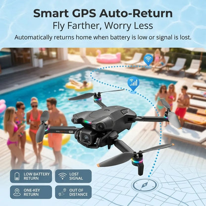 K900 Max GPS Drone 4.5-inch Screen Dual HD Camera,Obstacle Avoidance Professional Brushless Foldable FPV Quadcopter Airdrop Dron