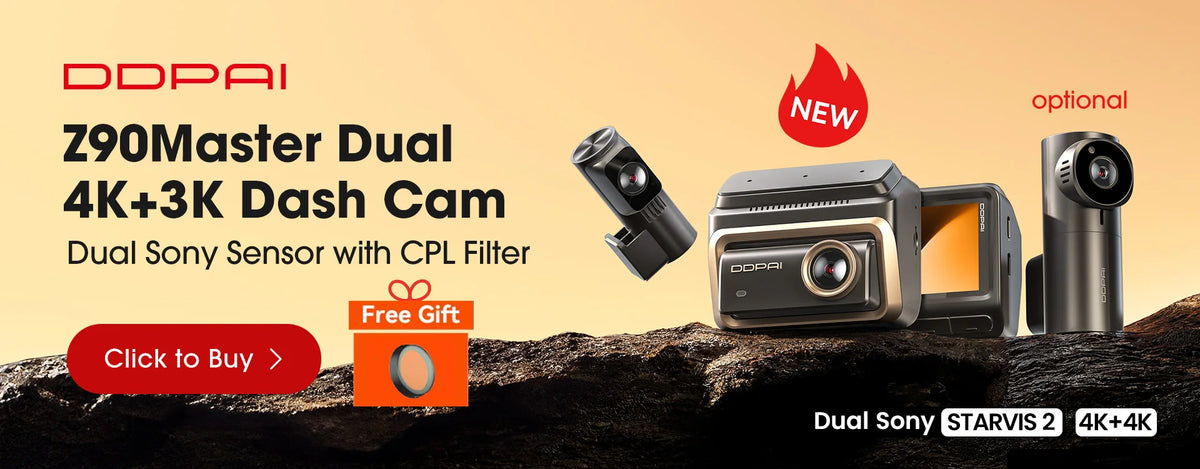【Free 128G Card】DDPAI Z60 Dual Dash Cam Front and Rear 4K+1080P Dashcam Car DVR Dash Camera GPS ADAS Nightvision Park Monitor