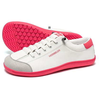 HOBIBEAR Unisex Barefoot Wide Toe Shoes Women Men Artificial Leather Minimalist Sneakers Adjustable Slip On Walking Shoes