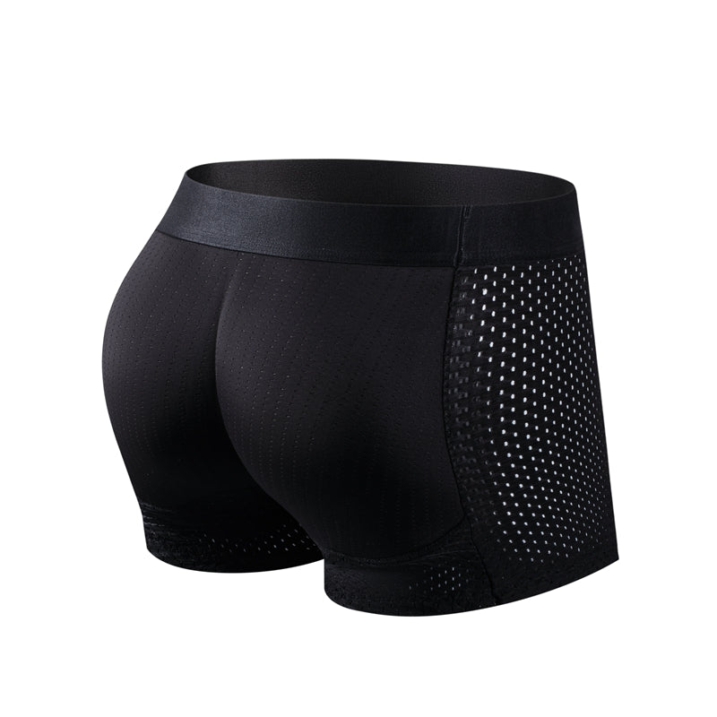Men Trunks Built-in Fake Butt Hip Lifter Enhancer Shorts Boxer Briefs Padded Underwear Shapewear Underpants Nylon  Breathable