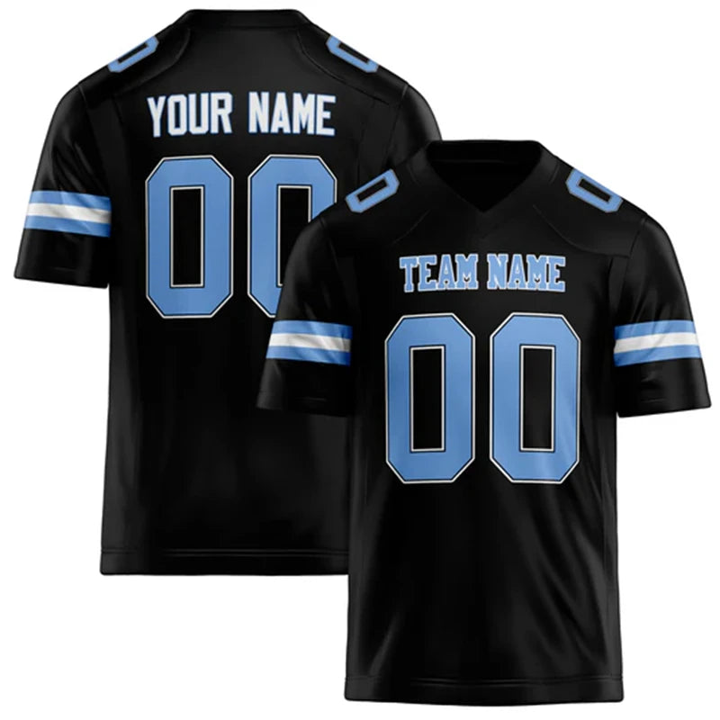 Customized Team Name Number Name Rugby T-shirt Personalized DIY V Neck Black Mens Sports T Shirt Loose Quick Dry Team Uniforms