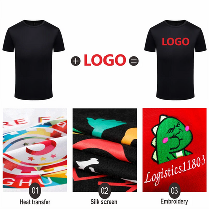 Summer Quick-drying T-shirt Custom Logo Breathable Sports Top Embroidery Personalized Logo Team Activity T-shirt Print Pattern