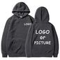 Custom logo printed men's women's casual hoodies, long sleeve hoodies autumn and winter, personalized street style sweatshirts.
