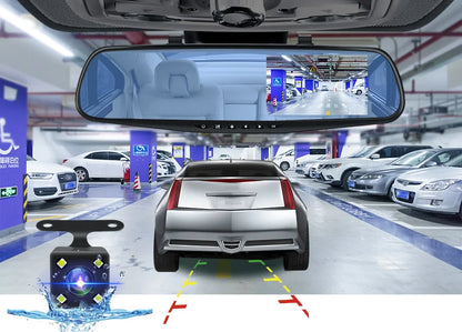4.3 Inch 1080P Night Vision Camera Dual Lens DVR  Rearview Mirror Dashcam Car Dvr Dash Camera Car Video Recorder Auto Bluck Box
