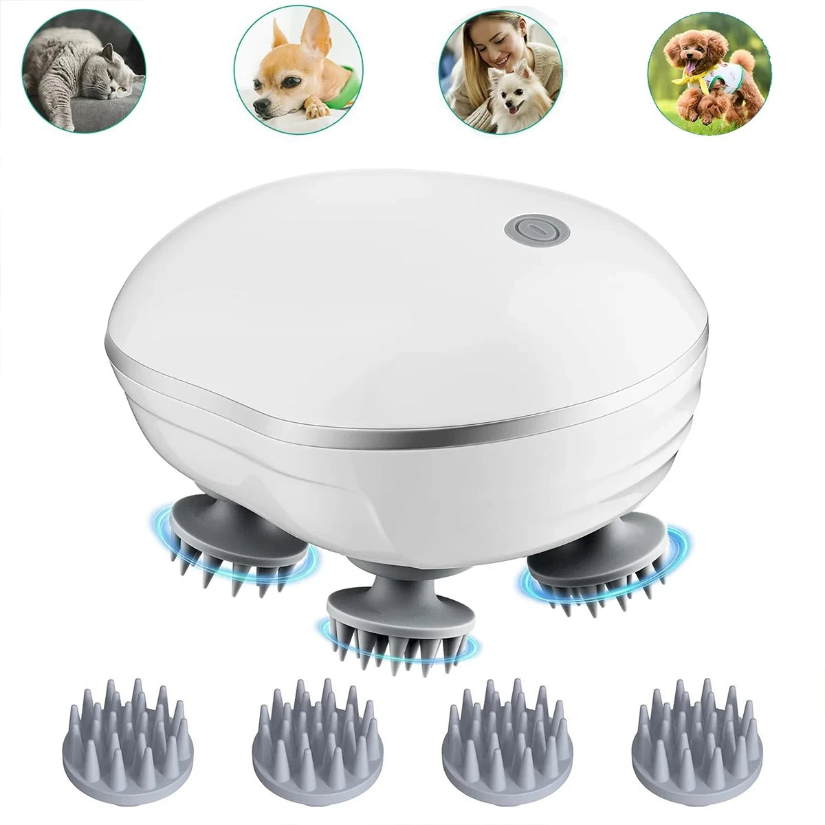 2-in-1 Electric Scalp Cleaner & Pet Massager – Deep Vibration Brush for Hair Wash & Pet Relaxation, Rechargeable & Easy to Clean