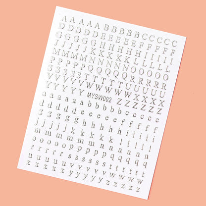 1Pcs 3D Alphabet Nail Sticker Laser Silver/Gold 26 English Letters Nail Art Decals Self Adhesive Manicure 8*10cm Letter Sticker