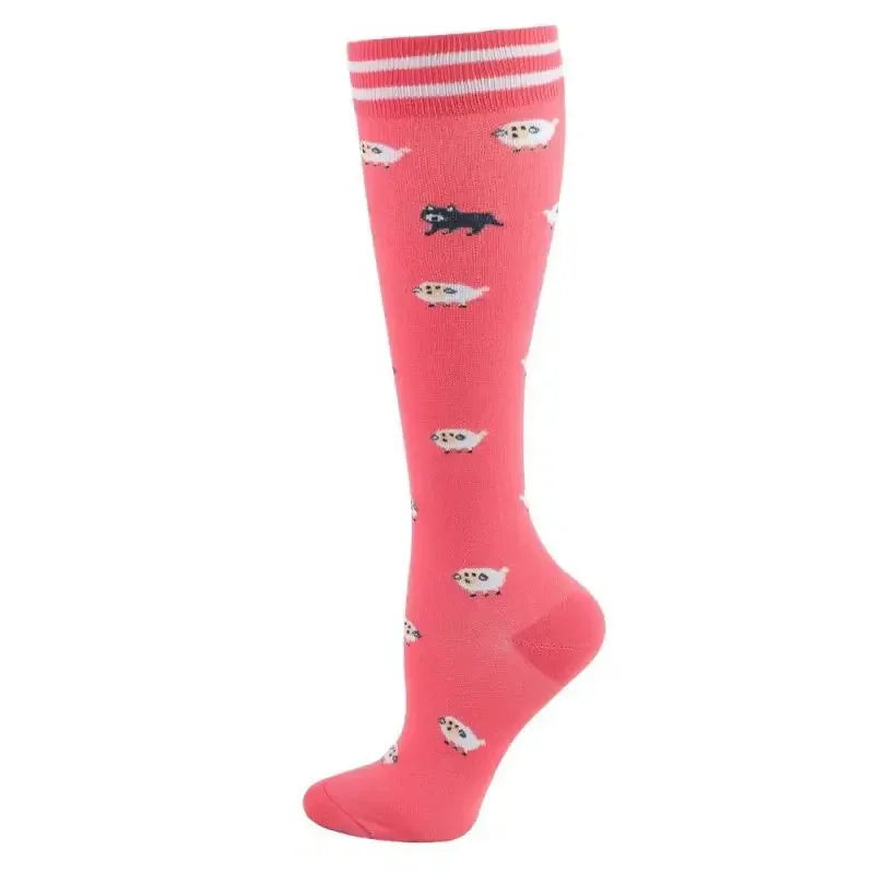 New Men Women Compression Socks for Leggings Running Marathon Pressure Soccer Adult Socks Network Red Pressure Nurse Men Socks