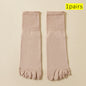 Hot Sale Men's Cotton Toe Socks Moisture-Wicking Odor Control Seamless Toe Design Long Crew Socks for Sports Daily Wear