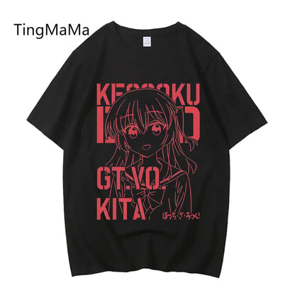 Unisex Anime Cos BOCCHI THE ROCK Hitori Gotoh Ljichi Nijika Cotton Casual Short Sleeve Tees High Quality Streetwear