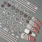 Japanese Bowknot Lace Heart Nail Stickers Self Adhesive Sweet Cool Pink Black Lace Nail Decals Cool Girls Manicure Decorations