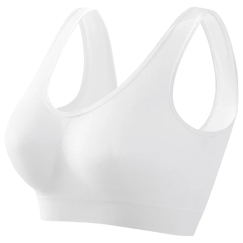 Women's Seamless Push-Up Bra Sports Bralette Non-wire Crop Top Solid Sexy Lingerie No-Pads Breathable Plus Size Tank Bra S-5XL