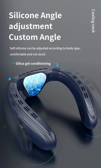 New Portable Neck Fan 5200mAh Neck Air Conditioner Rechargeable Semiconductor Cooling  Fan Outdoor Personal Fan Wearable Cooler