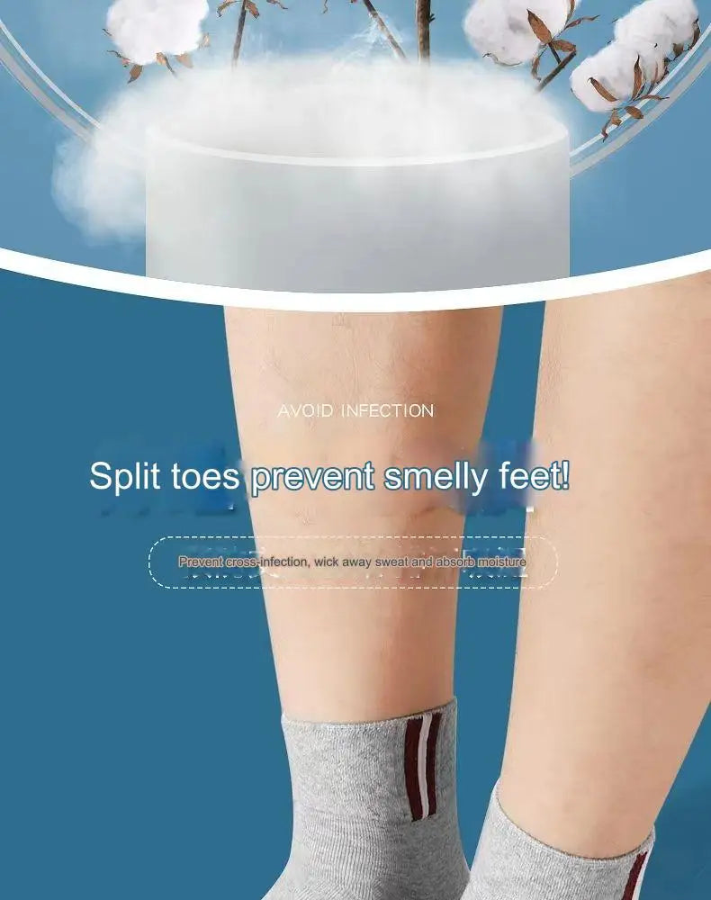 5 Pair Men's Casual Five-Toe Cotton Socks Breathable Five-Toe Sports Socks High Quality Split Toe Socks For Men