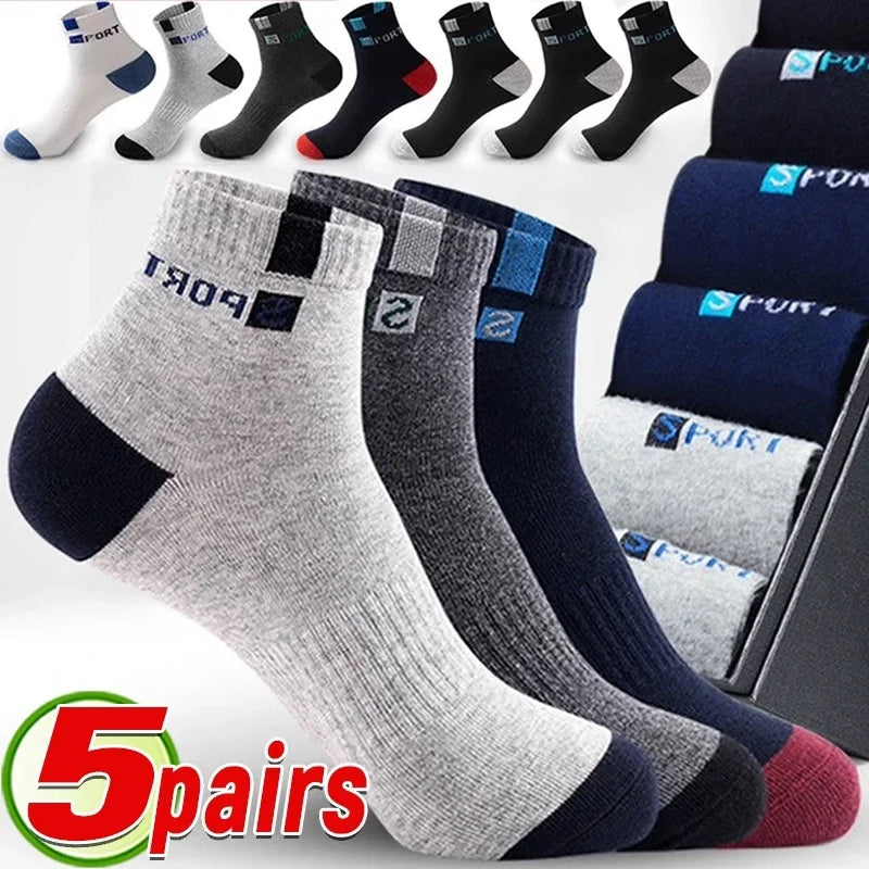 5Pairs Bamboo Fiber Summer Spring Men Socks Breathable Cotton Sports Sock Breathable Deodorant Business Socks Plus Size 39-45