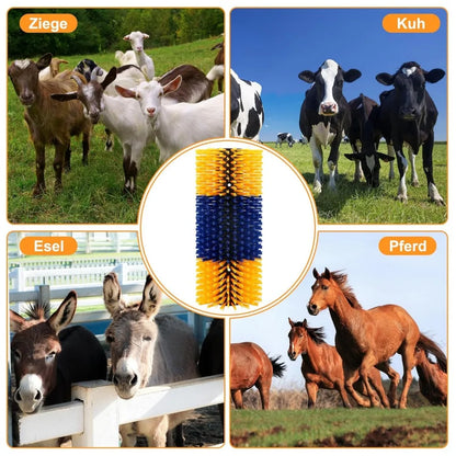 Horse Brush, Livestock Scratching Brush, Goat Brush, Goat Scratching Post, Livestock Scratcher for Horses, Cows, Goats & Pigs Promotes Cleanliness & Skin Health