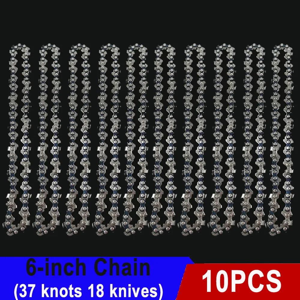 6" Saw Chain for Mini Chainsaw Mini Steel Chainsaw Chains Electric Chainsaws 37 knots 18 knives Chain Replacement Saw Accessory