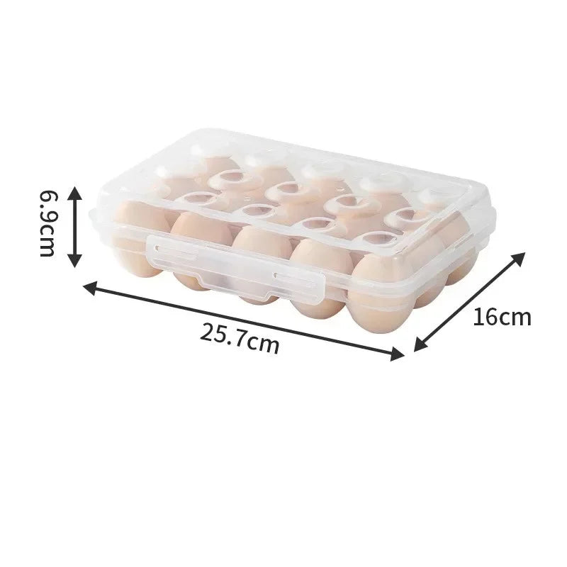 Egg Holder Plastic Egg Storage Box Egg Organizer for Fridge Portable  Tray with Lid for Refrigerator Camping Hiking Outdoor