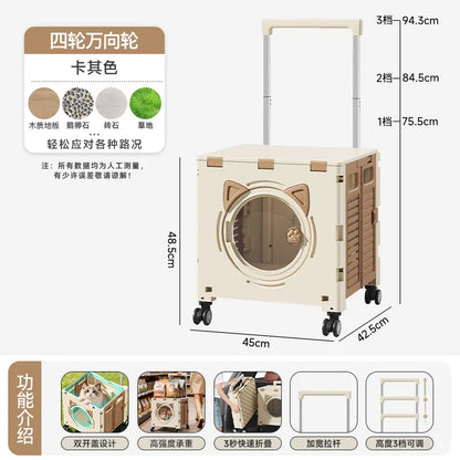 Pet outdoor pet travel trolley cat dog trolley folding shopping cart supermarket household