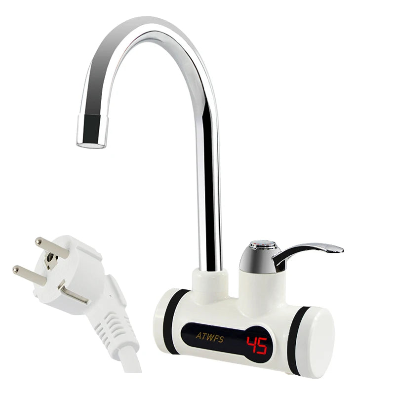 ATWFS Electric Kitchen Water Heater Tap Instant Hot Water Faucet Heater Cold Heating Faucet Tankless Instantaneous Water Heater