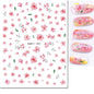 3d Nails Art Decals Spring Fruits Pink Full Tips Peony Magnolia Flowers Adhesive Sliders Stickers Decoration For Nails Manicure