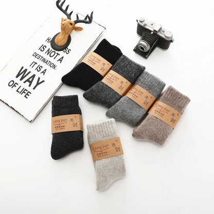 Socks Men Super Thicker Solid Sock Merino Wool Rabbit Socks Against Cold Snow Russia Winter Warm Funny Happy Male Socks