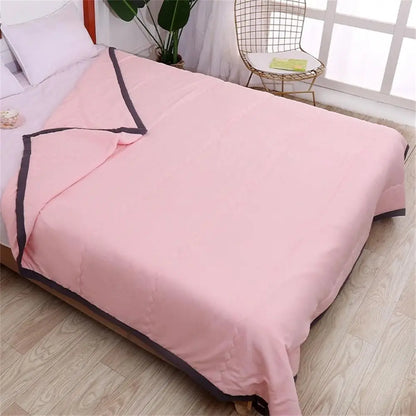 New Double Sided Cooling Blanket Cold Effect Skin-Friendly Conditioning Quilt Breathable Solid Color Cooler Quilt Spring Summer