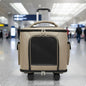 Rolling Pet Carrier Quiet Wheels Feline Carrier Suitcase Feline Travel Bag Large Capacity Portable for Outdoor