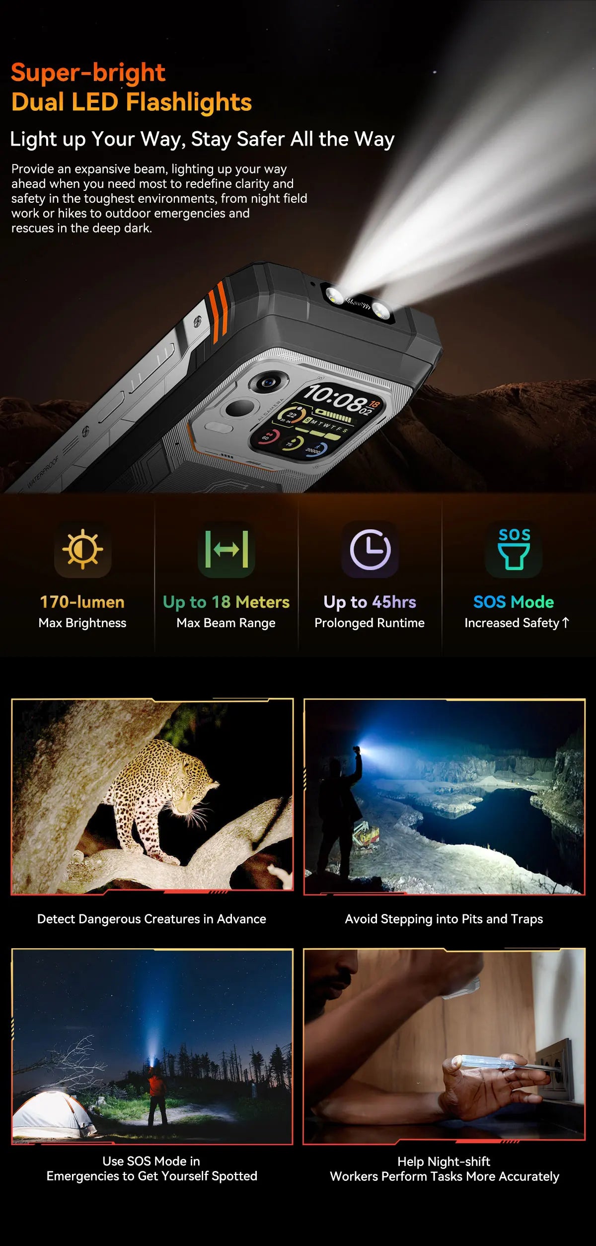 Blackview XPLORE 1 Pro 5G Thermal Imaging Rugged Phone with 6.78" 120Hz Main & 2.01" Secondary Display 20000mAh & 170LM Flashlight
