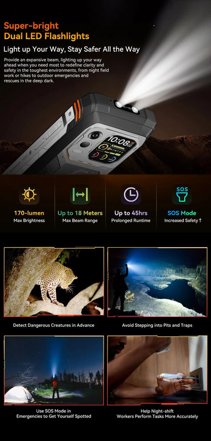 Blackview XPLORE 1 Pro 5G Thermal Imaging Rugged Phone with 6.78" 120Hz Main & 2.01" Secondary Display 20000mAh & 170LM Flashlight