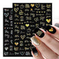 2Sheets French Gradient Line Nail Art Stickers 3D Self-Adhesive White+Black Slider Design Stencil Manicure Guides DIY Nail Decor
