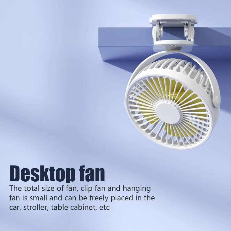 Clip Fan 3 Speed Electric fan USB Quiet Mini Home Office Desk Fans Air Cooler Outdoor Portable Cooling Clip on Fan for Strollers