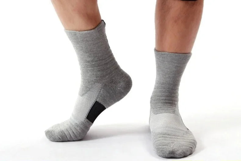 3 Pairs Men's Socks Compression Stockings Breathable Basketball Sports Cycling Moisture Wicking High Elastic Tube