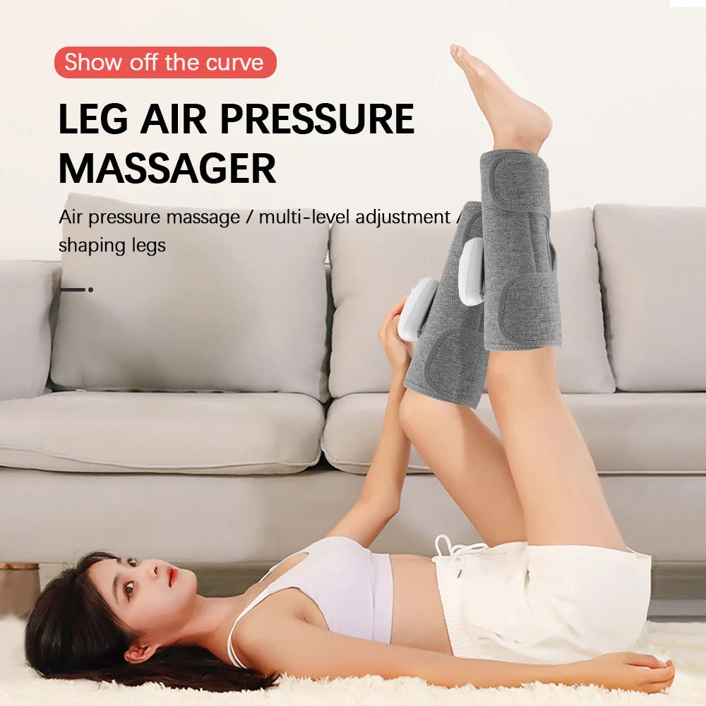 Eletric Air Pressure Calf Massager 3 Level Airbag Compression Wireless Massage Foot Leg Muscle Blood Circulation Relieve Fatigue