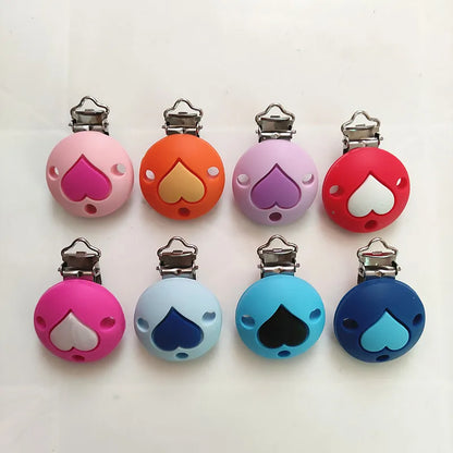 10pcs Silicone Cartoon Pacifier Clips Food Grade Silicone DIY Baby Teether Toy Necklace Pacifier Chain Dummy Clips