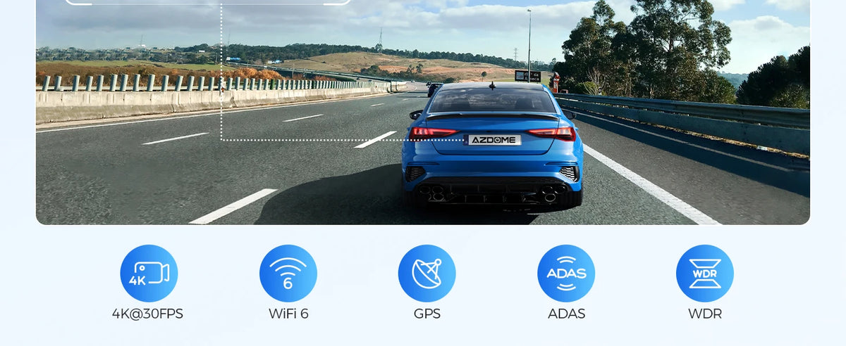 AZDOME Dash Cam GS63H 4K Built-In GPS Wi-Fi Dash Car Camera with Starvis 2.4" Screen WDR Night Vision Car DVR Parking Monito