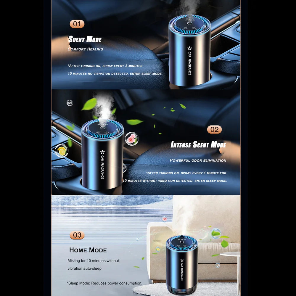 Car LED Aromatherapy Auto Machine Starry Sky Atmosphere Light Automatic Fragrance Intelligent Spray Car Aromatherapy Accessories