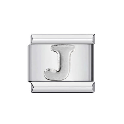 26 English A-Z Letter Name Custom 9mm Link Charms Silver Color Italian Stainless Steel Bracelet DIY Jewelry Making Hand Chain