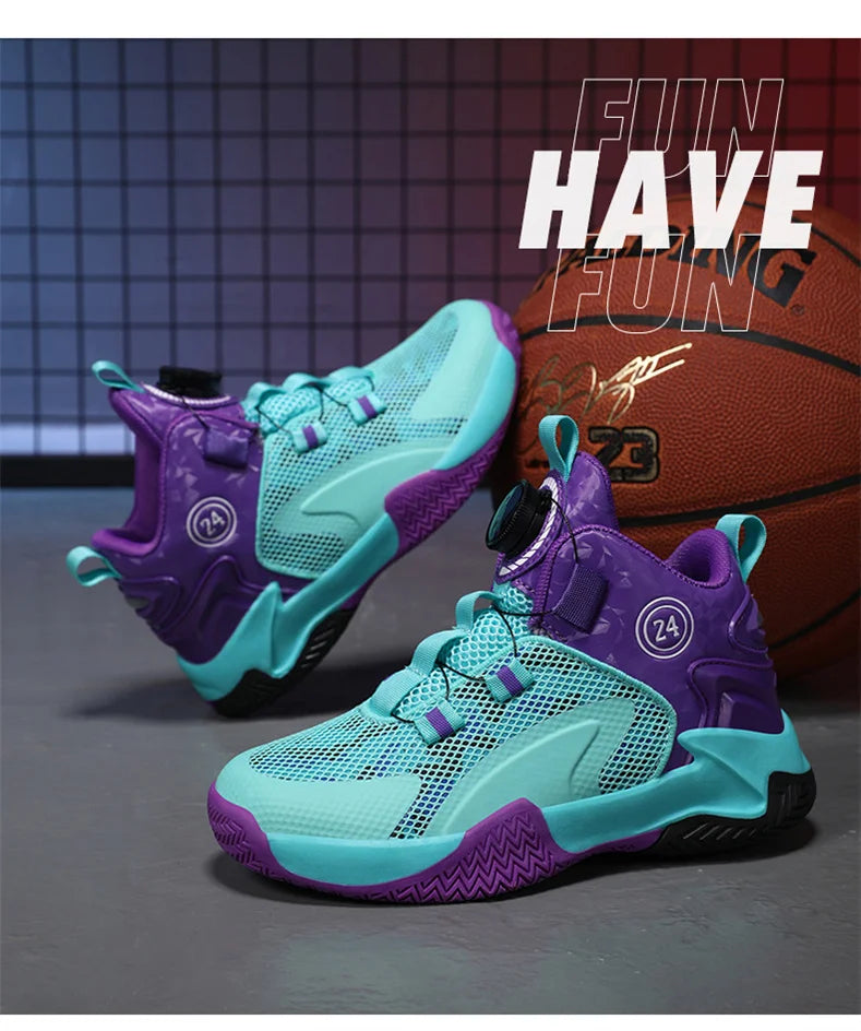 Kids Basketball Shoes Boys Sneakers Non-slip Child Trainer Basket Shoes Outdoor Children Sport Shoes