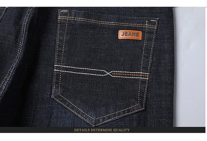 Men Fashion Straight Jeans Mens 2025 New Stretch Slim Fit Pants Comfortable Soft Business Denim Trousers Male Brand Clothing