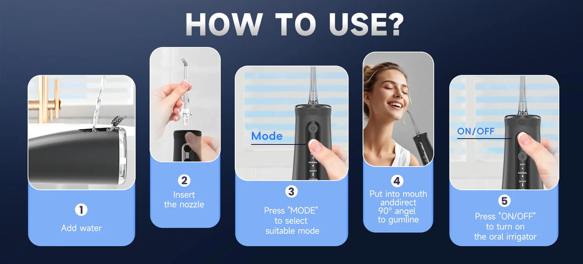 Mornwell F32 Water Floss Oral Teeth Whitening Home Appliance Sonic Water Flosser 260ML Tank Teeth Cleaner Oral Water Jet