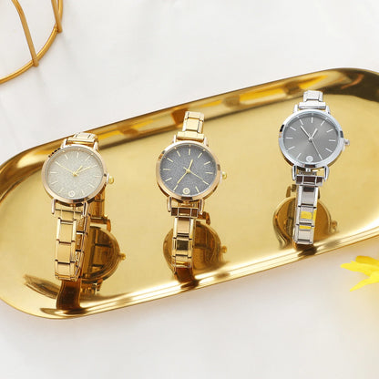 Fashion High Quality Men Women's Stainless Steel Square Round Shiny Zircon Watch Bracelet For Friend Birthday DIY Jewelry Gift