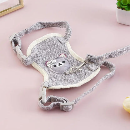 Newest Cute Cat Harness and Leash Set Bunny Pet Accessories Vest Harnesses Small Dog Leashes for Outdoor Walking Pets Supplies