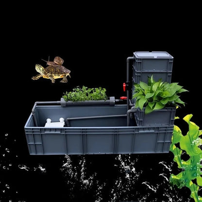 Oxygenate Turtle Terrariums Fliter Cultivation Turnover Box Multifunctional Large Space Fliter Box Turtle Fish Ecological Tank