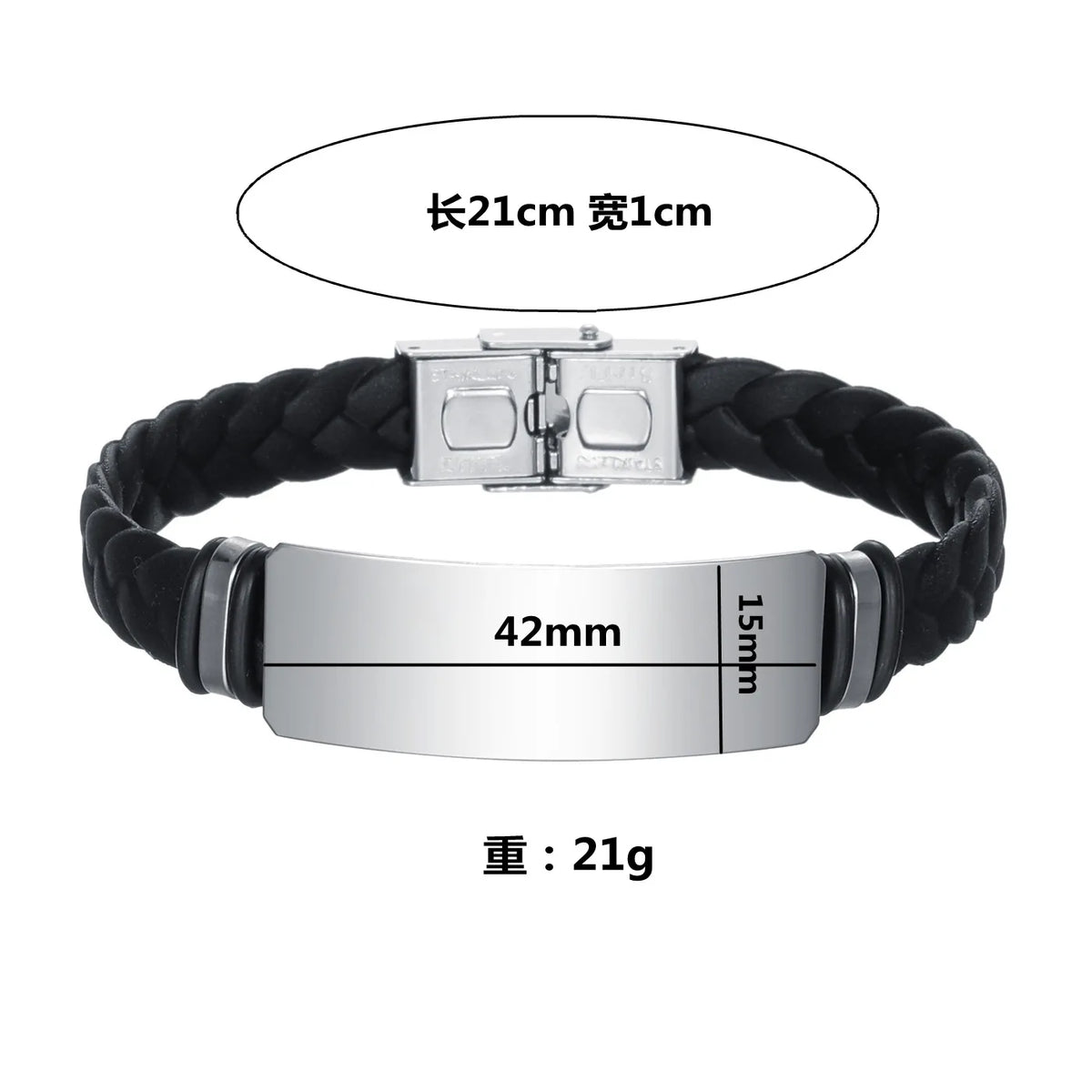 Bracelet Homme Twist Braid Leather Rope Bracelets For Men Stainless Steel Hiphop Rock Fashion Jewelry Accessories Wholesale