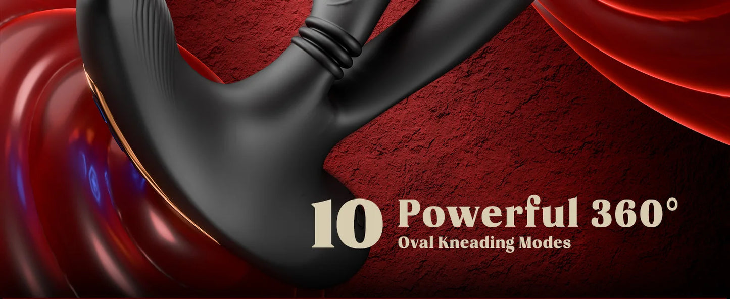 360° Circular Kneading Anal Vibrator Male Prostate Massager with Cock Ring 3 in 1 L-Shaped Vibrators Adult Anal Sex Toy for Gay