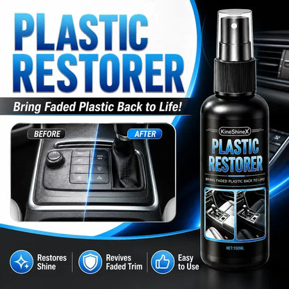 Professional Car Plastic Restorer Spray Refreshes Shine for Dashboard Door Trim Seats 100ml