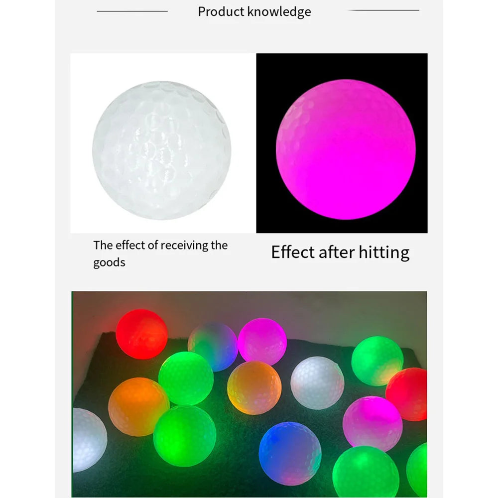 Durable Luminous Golf LED 3-layer Practice Ball Glitter Long Lasting Bright Golf Balls  Glow In The Dark For Night Practice 골프