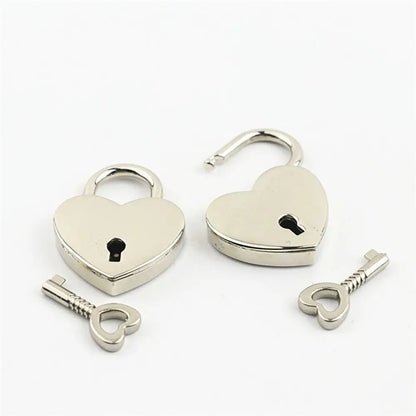Travel Diary Book Suitcase Jewelry Box Heart Shape Padlock Key Lock Mini Padlocks Antique Style