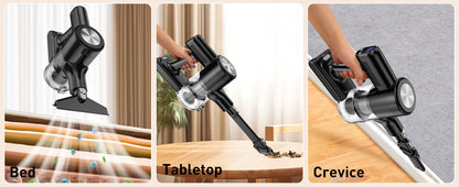 Cordless Vacuum Cleaner, 55Kpa/55Mins Vacuum Cleaners for Home, Anti-tangle Stick Vacuum with Self-Standing, Wall Mount Charging