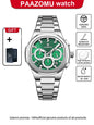 PAAZOMU Fashion Brand Man Wristwatch Waterproof Stainless Steel Luminous Men Watch Chronograph Date Luxury Quartz Men's Watches